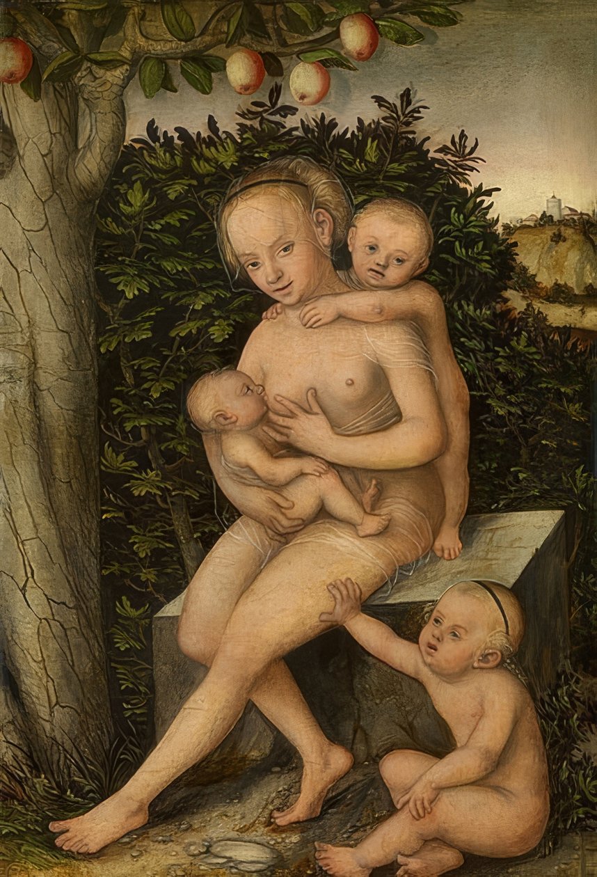 Caritas. Noin 1537 tekijältä Lucas Cranach the Elder