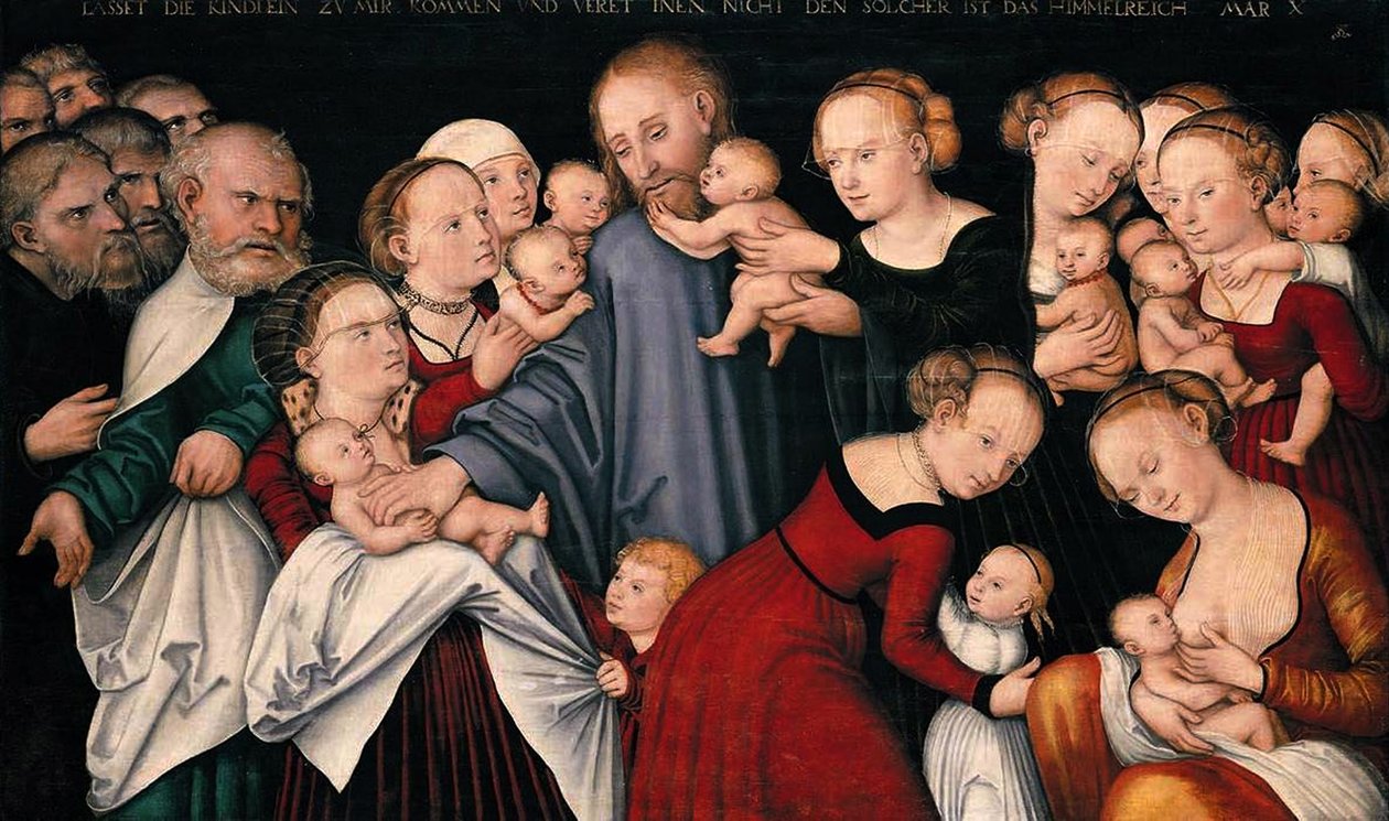 Kristus siunaa lapsia, noin 1540 tekijältä Lucas Cranach the Elder