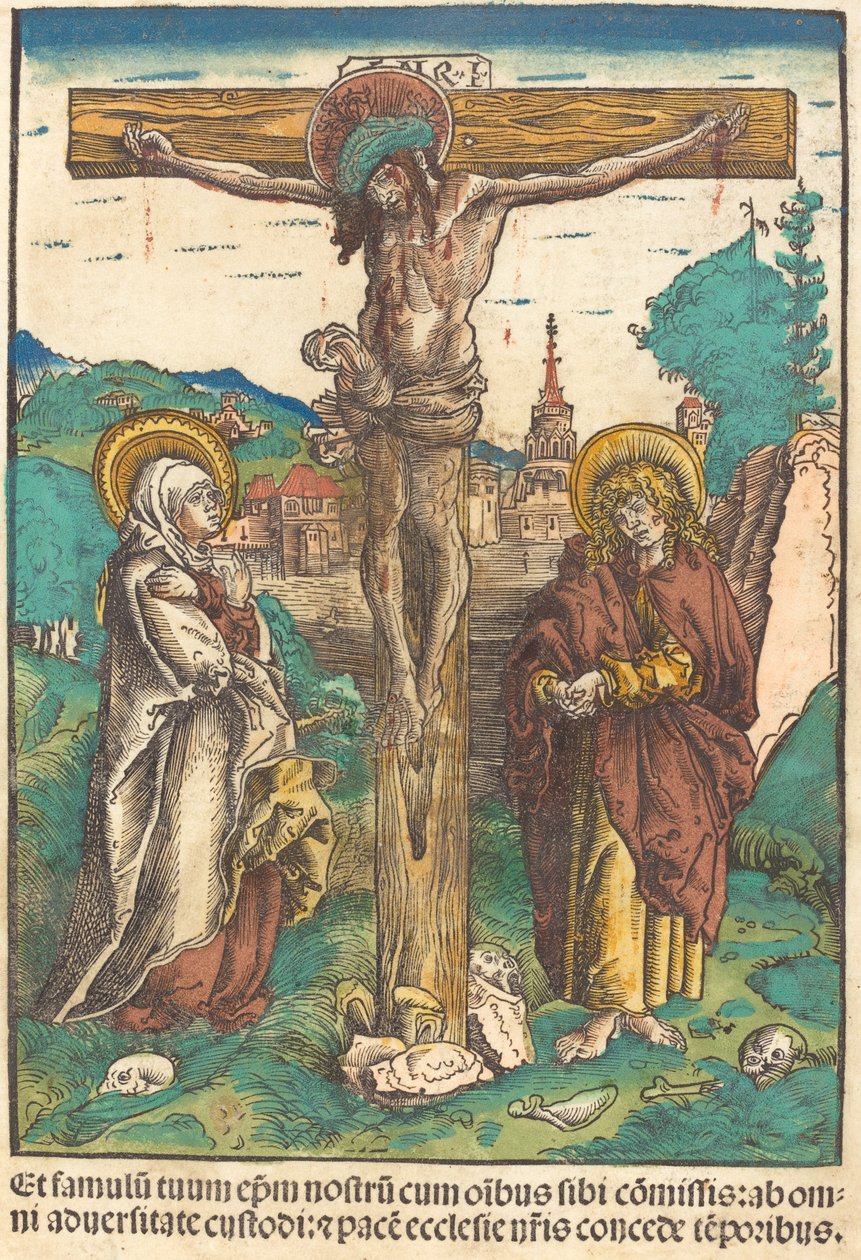 Kristus ristillä Neitsyen ja Pyhän Johanneksen välillä tekijältä Lucas Cranach the Elder