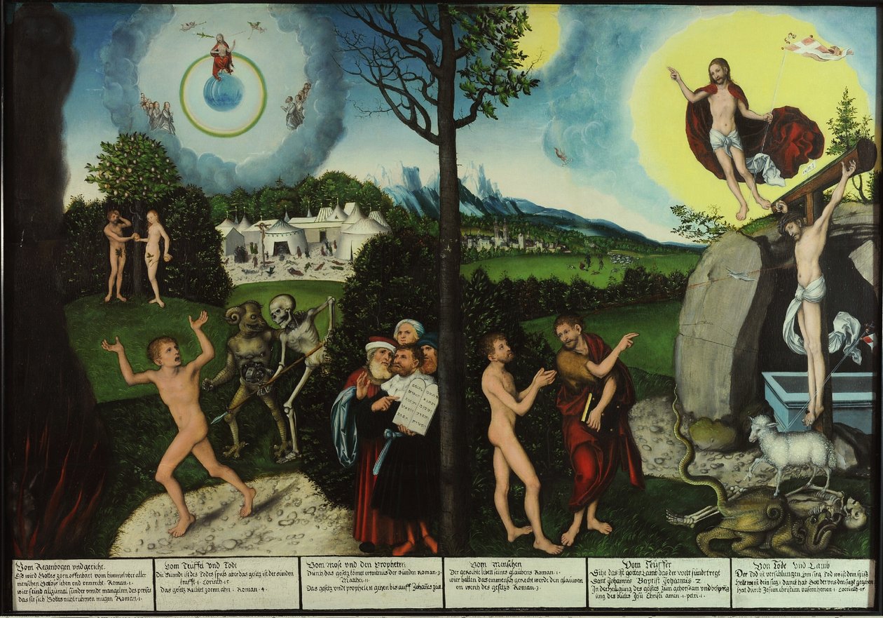 Tuomio ja lunastus. Laki ja armo tekijältä Lucas Cranach the Elder