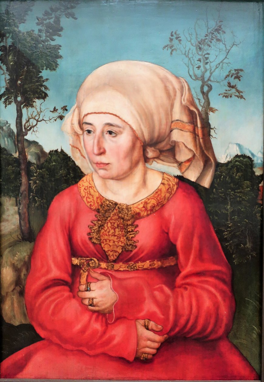 Saksa: Bildnis der Frau eines Rechtsgelehrten Oikeustieteilijän vaimon muotokuva tekijältä Lucas Cranach the Elder