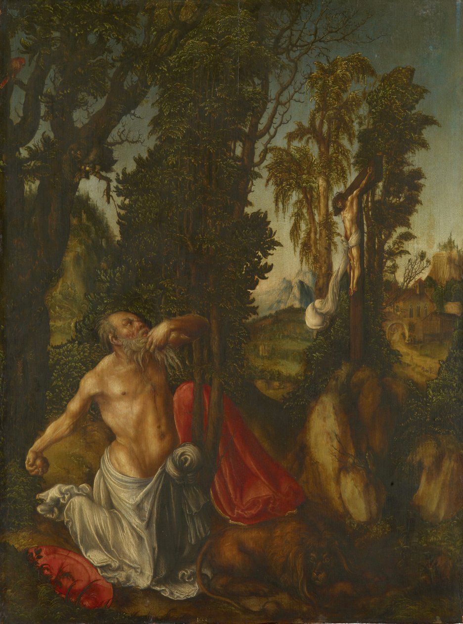 Saksa: Katuva Pyhä Hieronymus Katuva Pyhä Hieronymus tekijältä Lucas Cranach the Elder