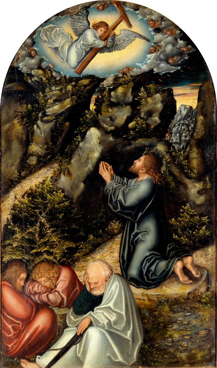 Saksa: Christus am Ölberg Agony in the Garden (tuska puutarhassa) tekijältä Lucas Cranach the Elder
