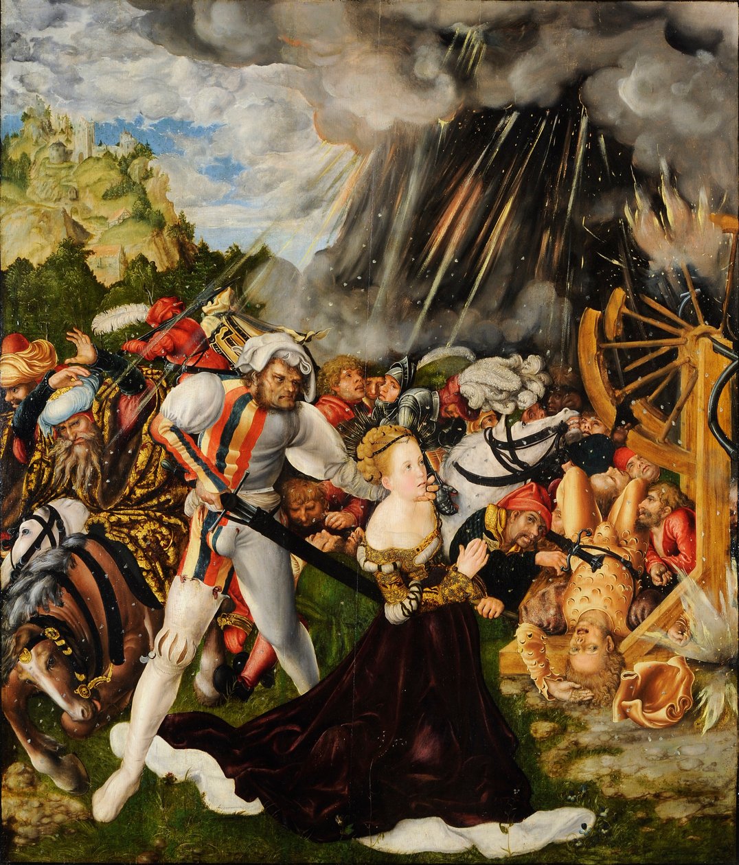 Saksa: Das Martyrium der heiligen Katharina Pyhän Katariinan marttyyrius tekijältä Lucas Cranach the Elder