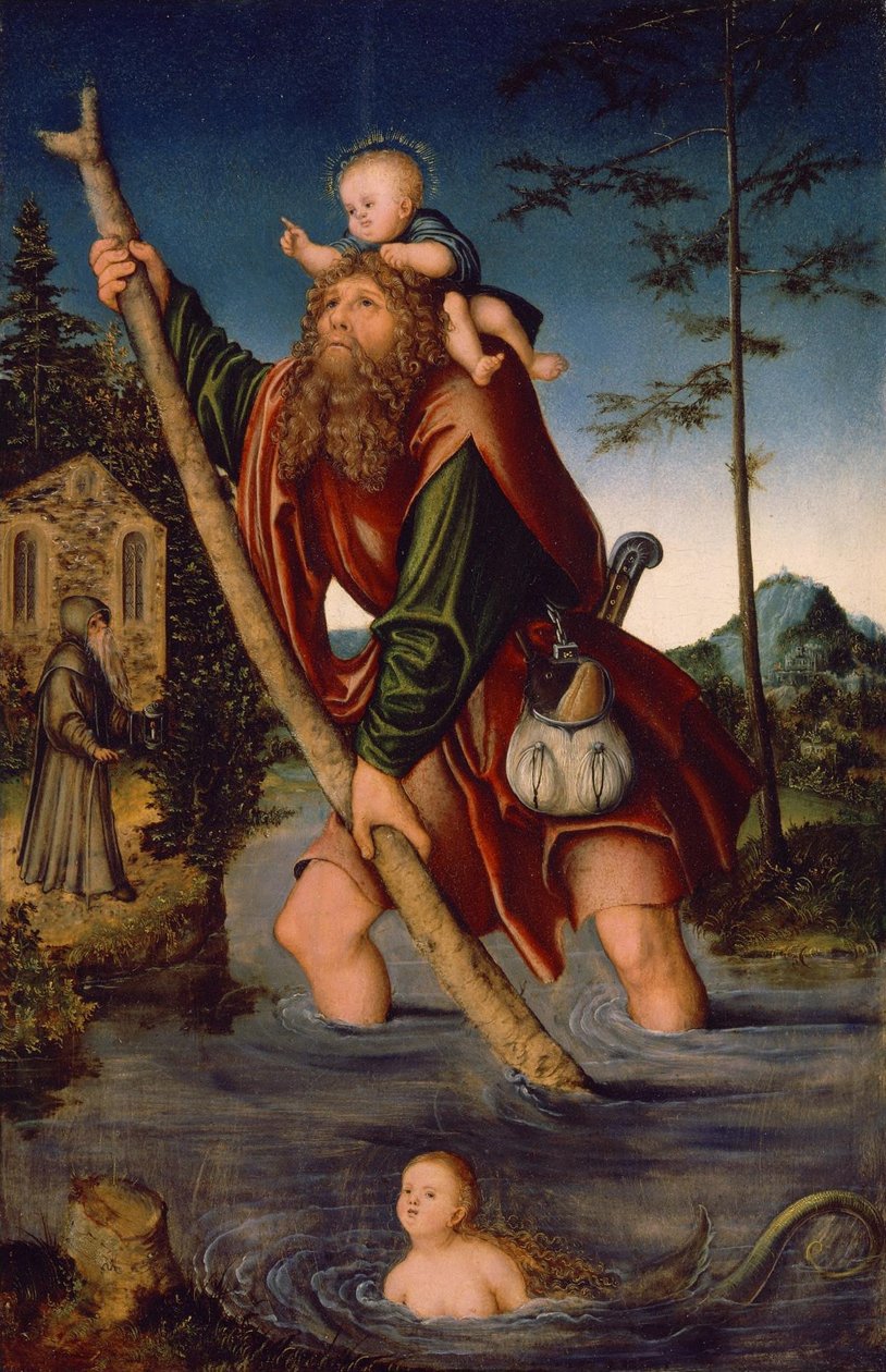 Saksa: Der heilige Christophorus Saint Christopherus tekijältä Lucas Cranach the Elder