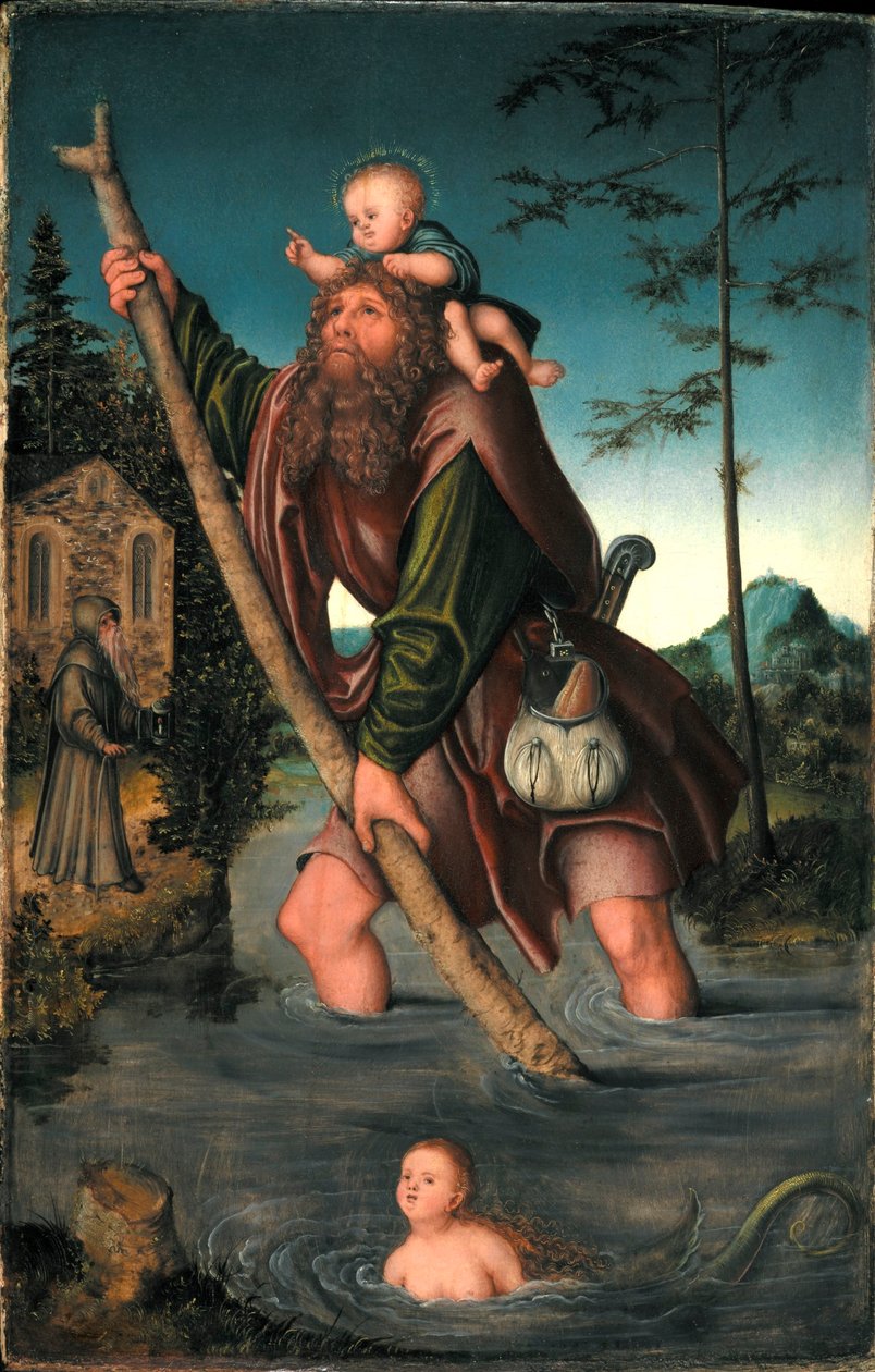 Saksa: Der heilige Christophorus Saint Christopherus tekijältä Lucas Cranach the Elder
