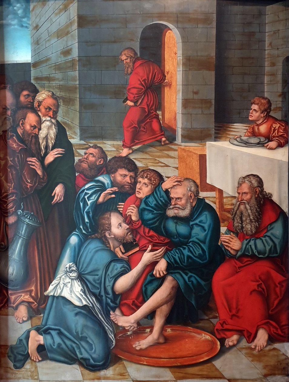 Saksa: Die Fußwaschung der Apostel Cycle of Passion: Kristus pesee apostolien jalat tekijältä Lucas Cranach the Elder