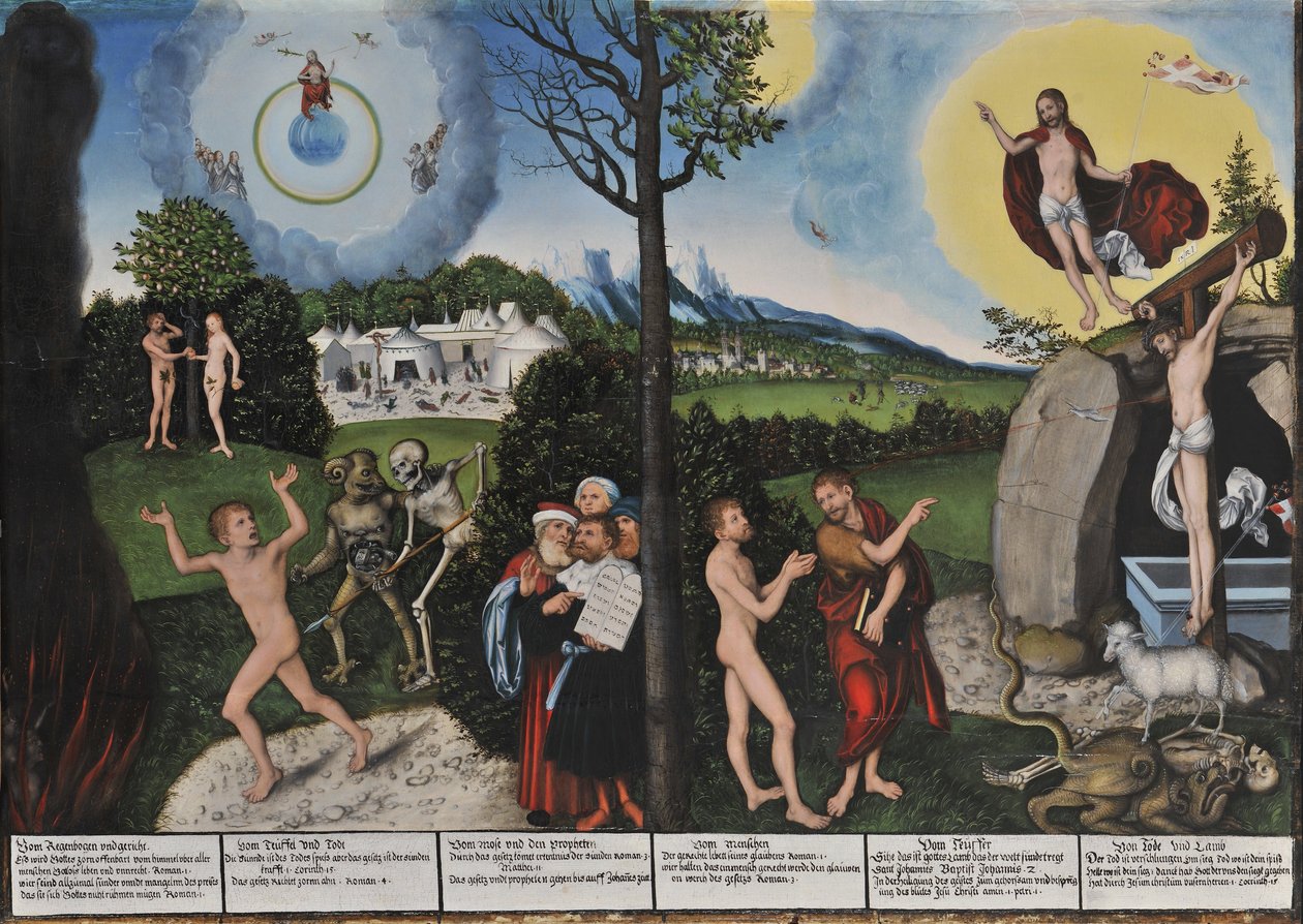 Saksa: Gesetz und Gnade Kadotus ja lunastus / Laki ja armo tekijältä Lucas Cranach the Elder