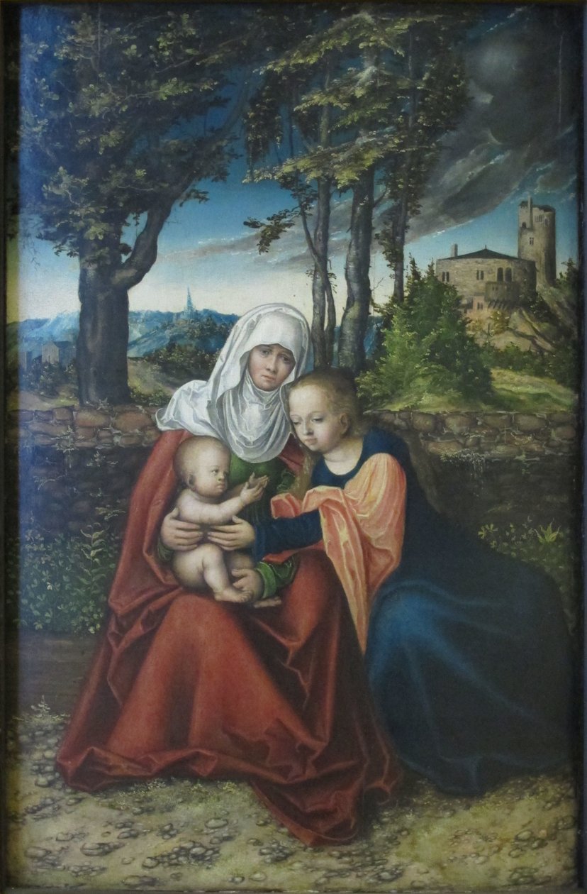 Saksa: Hl. Anna Selbdritt Madonna ja lapsi Pyhän Annan kanssa. tekijältä Lucas Cranach the Elder