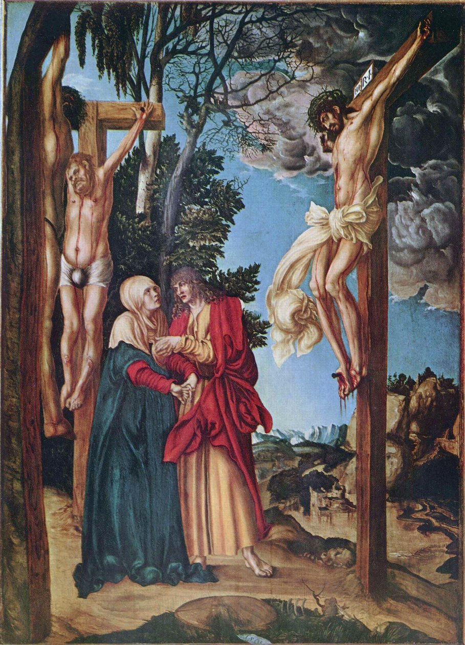 Saksaksi: Klage unter dem Kreuz Ristiinnaulitseminen tekijältä Lucas Cranach the Elder