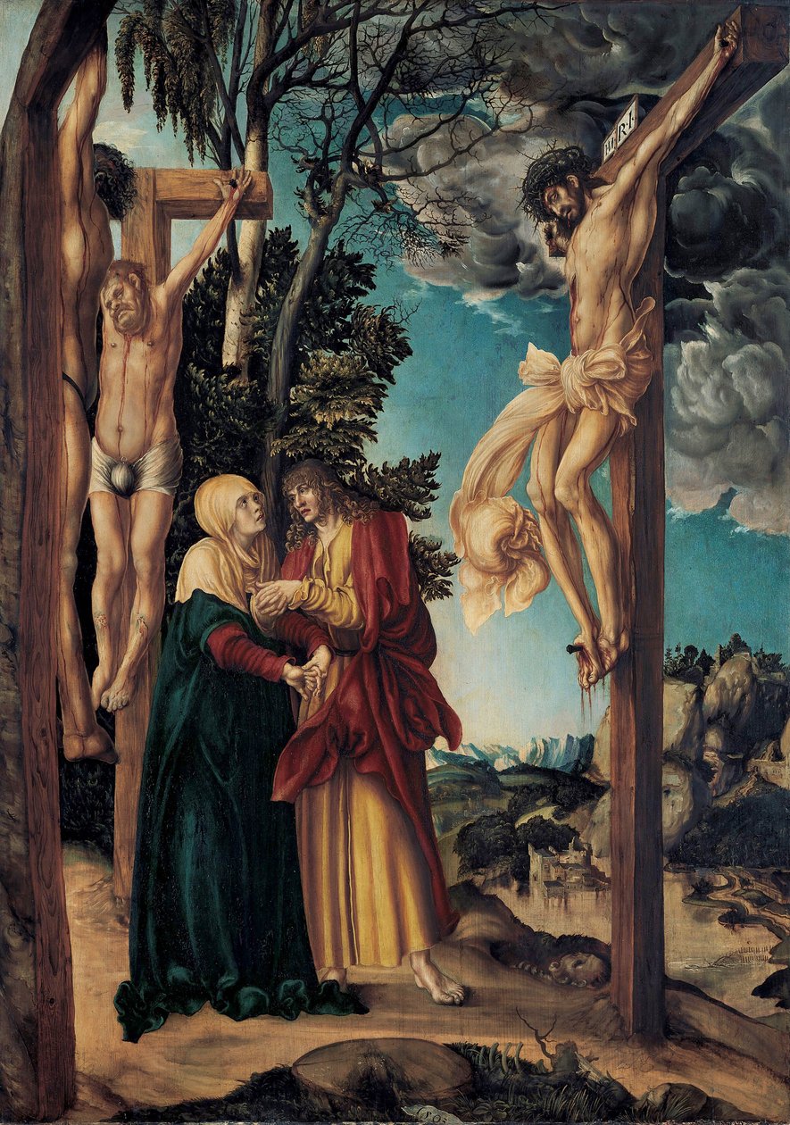 Saksa: Klage unter dem Kreuz Kristuksen valitus / Schleißheimin ristiinnaulitseminen tekijältä Lucas Cranach the Elder