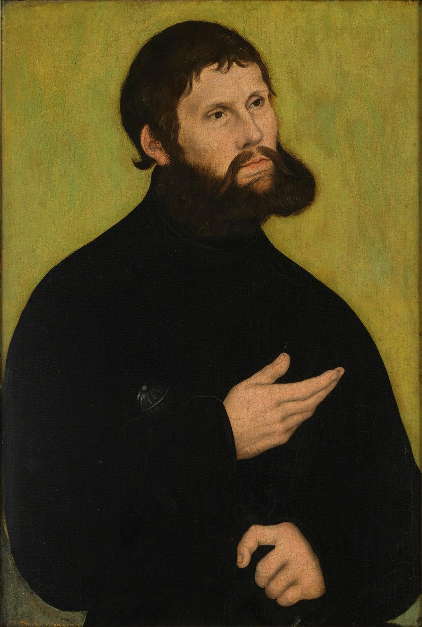 Saksa: Martin Luther als Junker Jörg Muotokuva Martin Lutherista Junker Jörginä. tekijältä Lucas Cranach the Elder