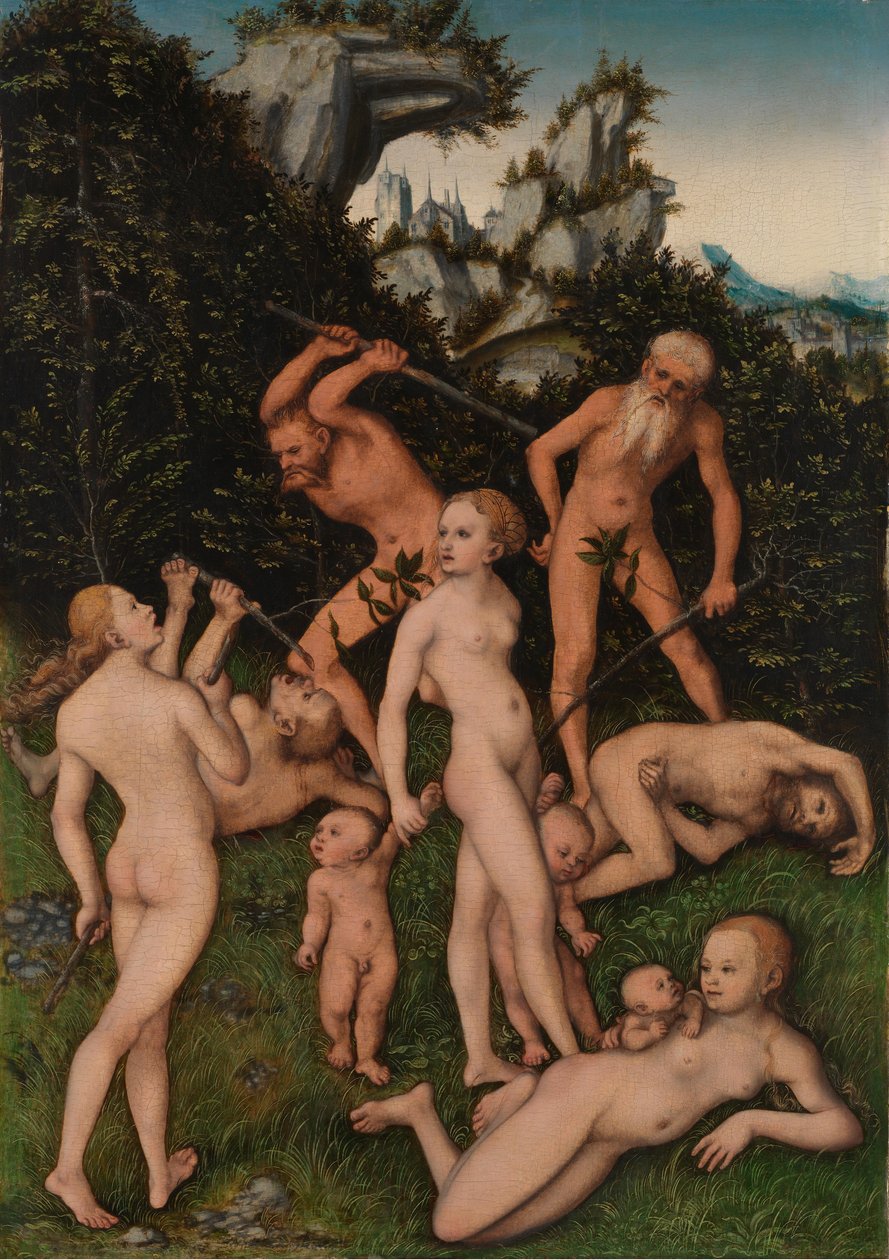 Saksa: Primitives Volk Mustasukkaisuuden hedelmät (Hopeakauden loppu) tekijältä Lucas Cranach the Elder
