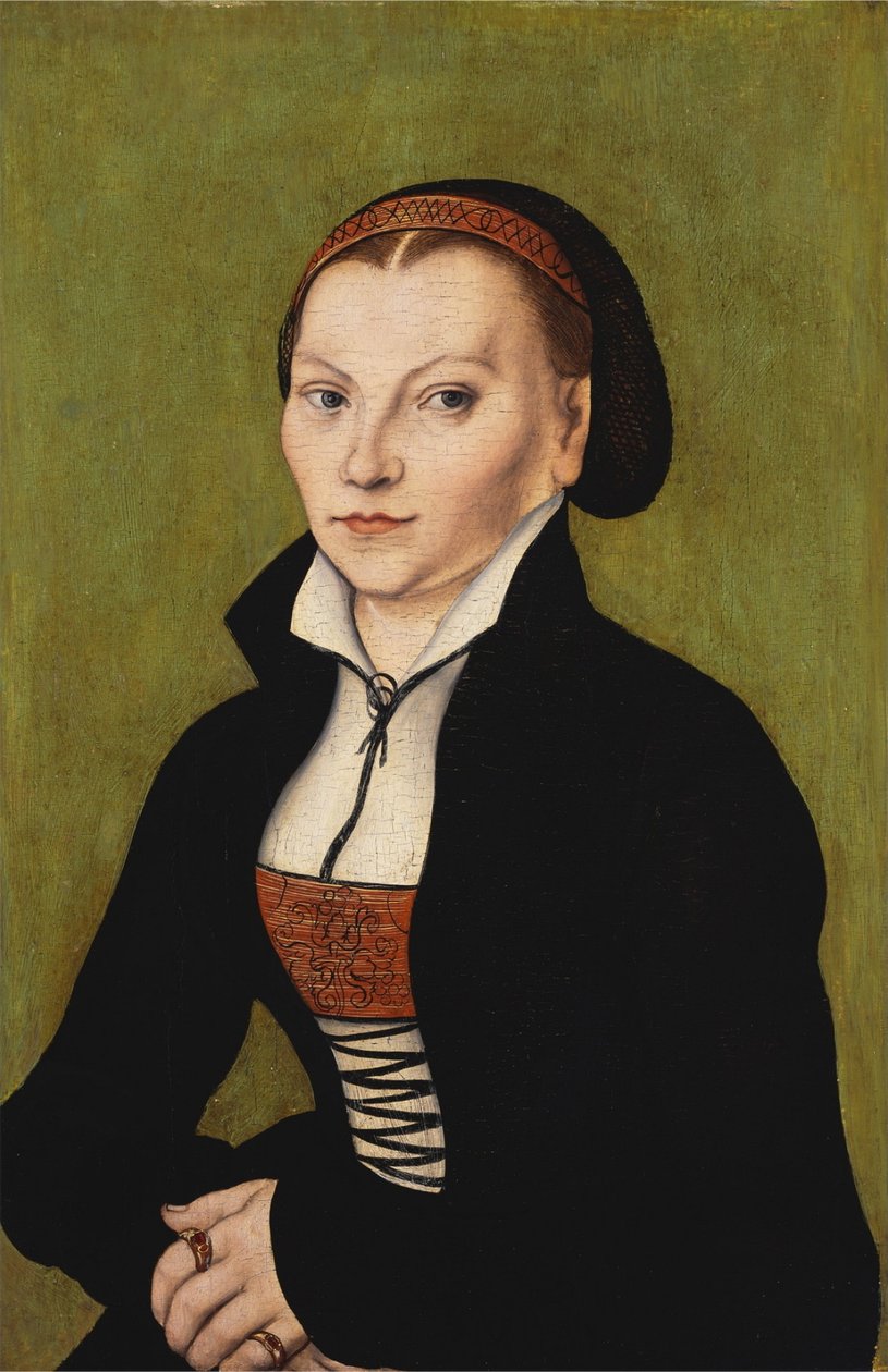 Katharina Bora, puolipitkä, kasvot vasemmalle päin. tekijältä Lucas Cranach the Elder
