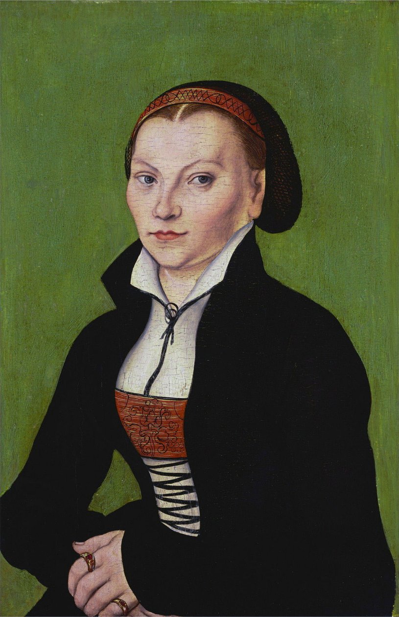 Katharina Bora, puolipitkä, kasvot vasemmalle päin. tekijältä Lucas Cranach the Elder