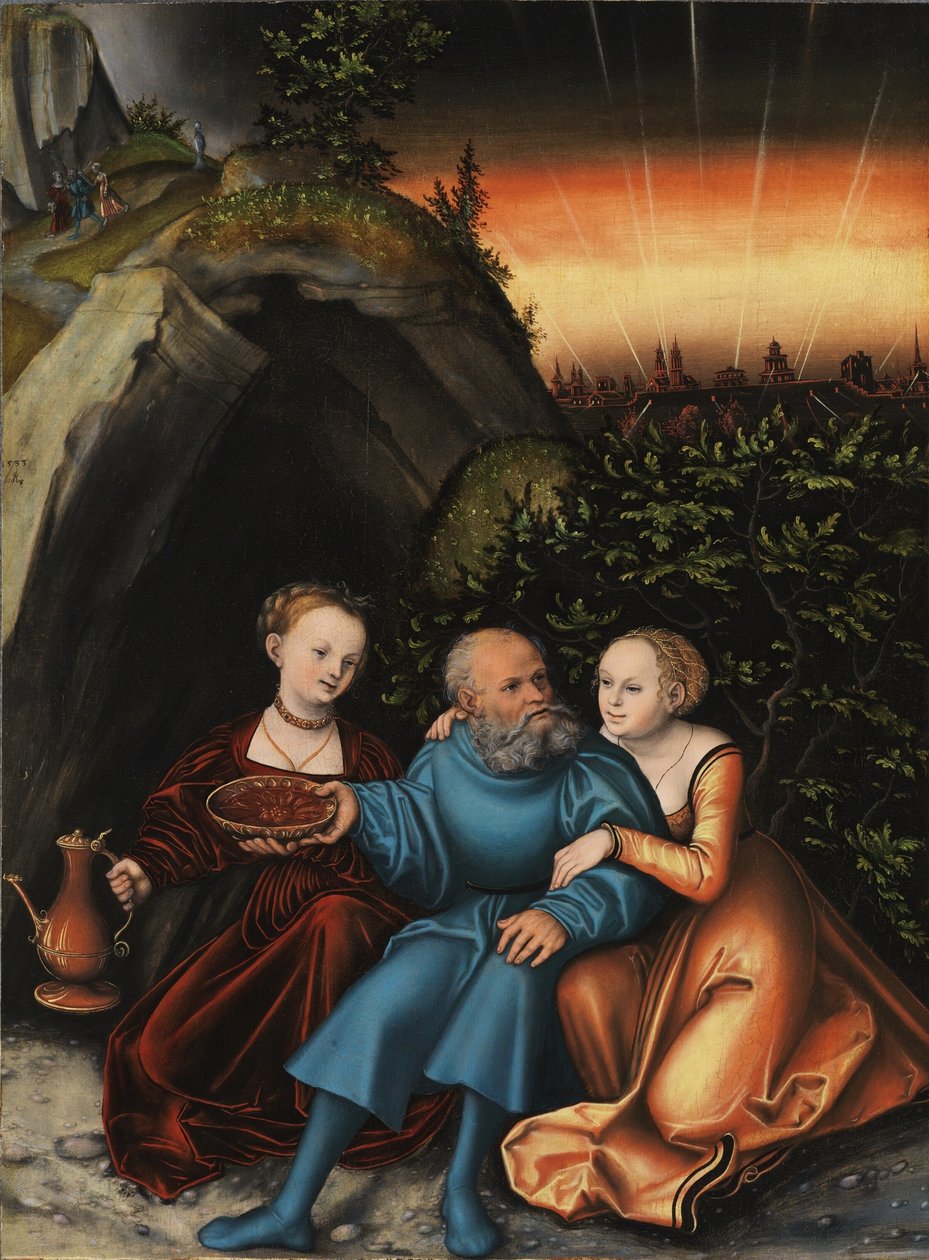 Loot ja hänen tyttärensä tekijältä Lucas Cranach the Elder