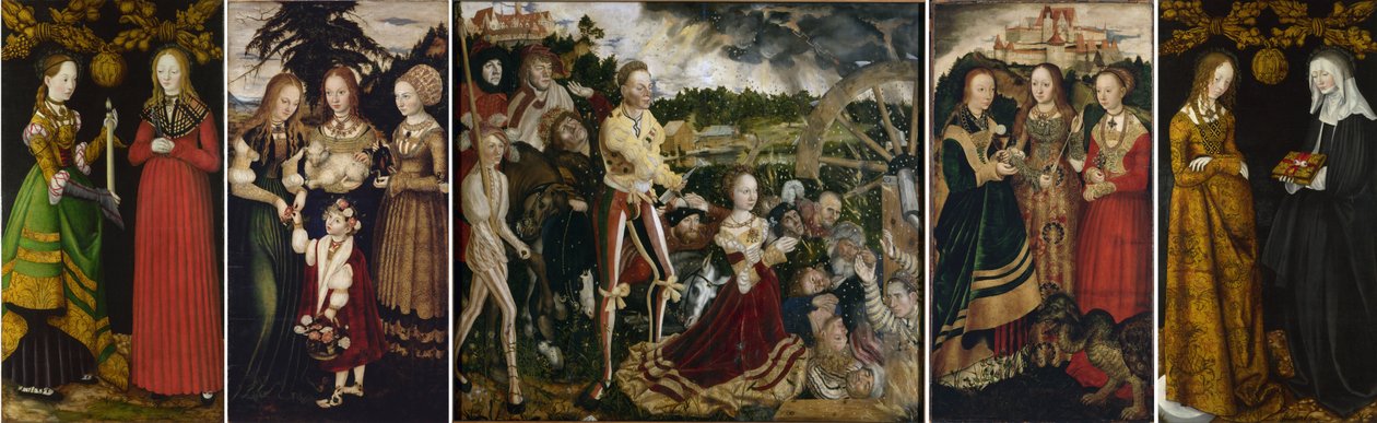 Lucas Cranach vanhempi - Pyhän Katariinan alttaritaulu (Dresden ja Lontoo) tekijältä Lucas Cranach the Elder