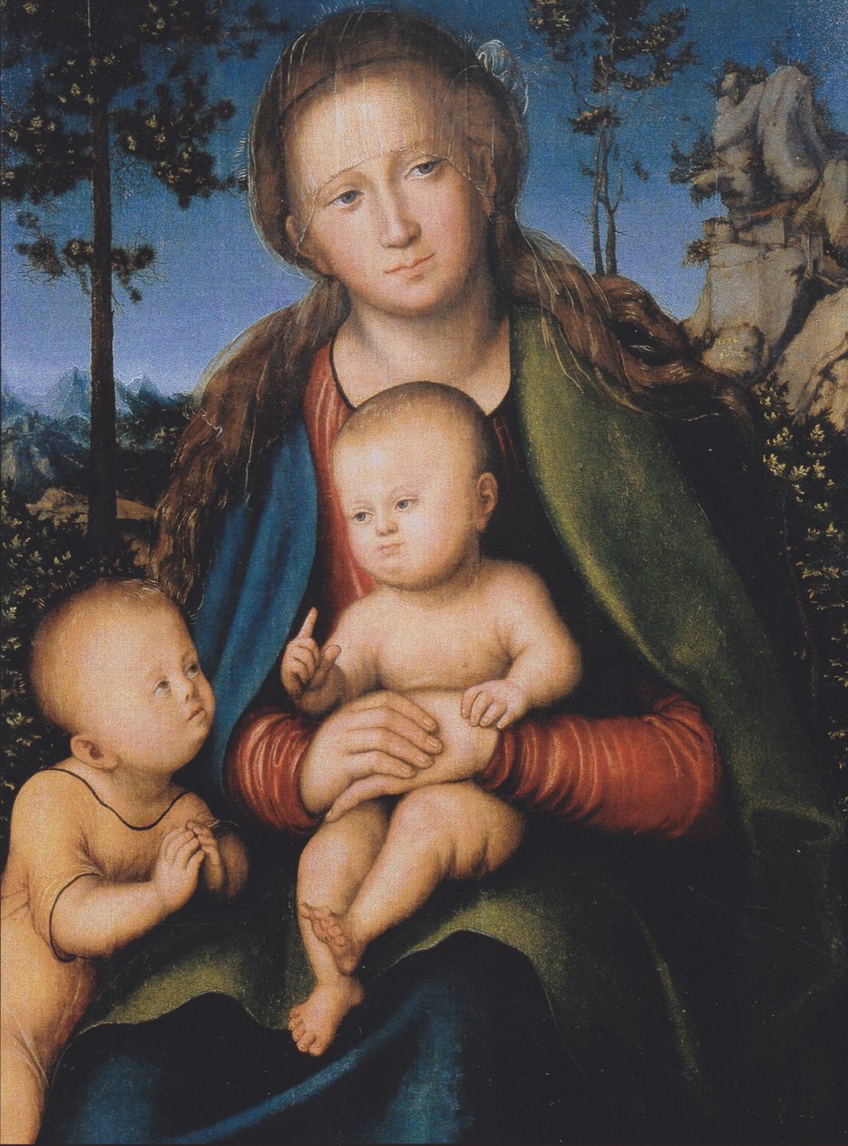 Madonna con Bambino ja San Giovannino tekijältä Lucas Cranach the Elder