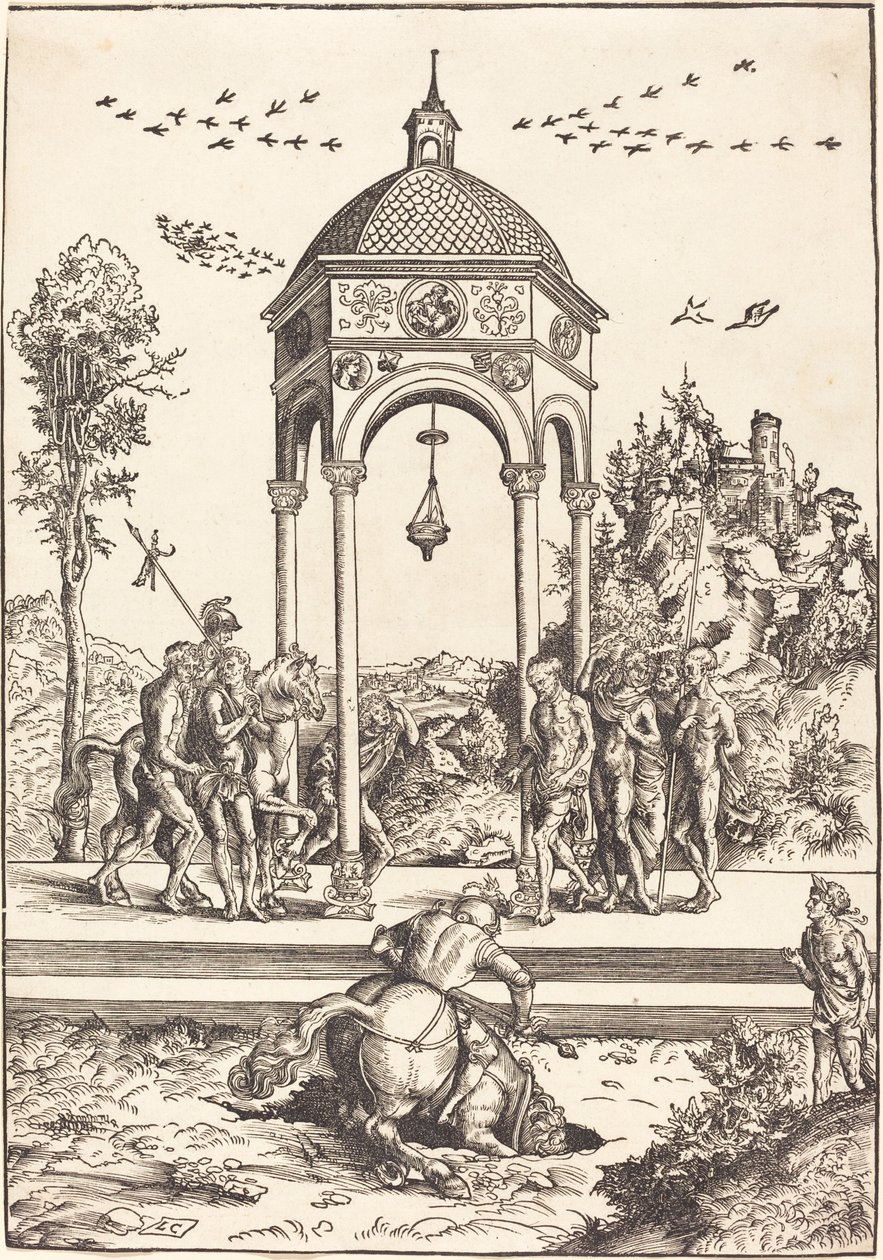 Marcus Curtius syöksyi kuiluun tekijältä Lucas Cranach the Elder