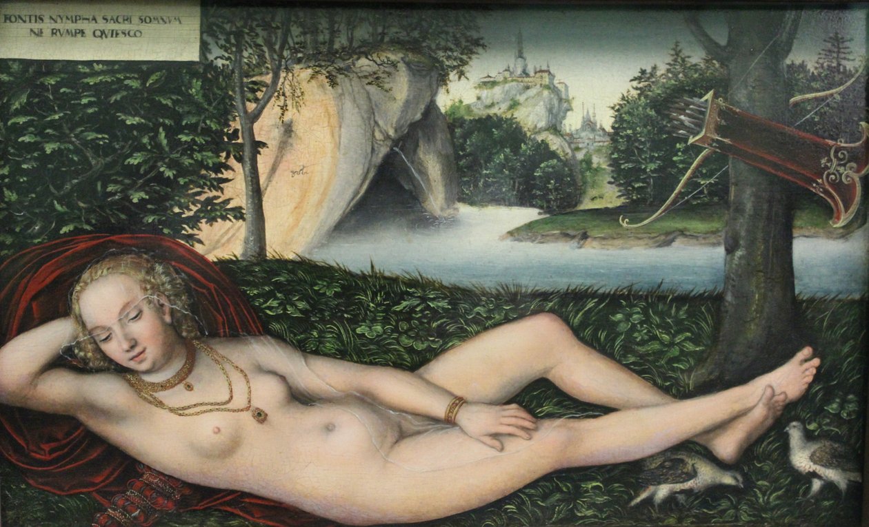 Nymfi lähteellä tekijältä Lucas Cranach the Elder