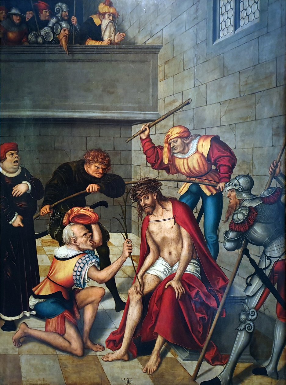 Passion Cycle - Kristuksen kruunaaminen orjantappuroilla tekijältä Lucas Cranach the Elder