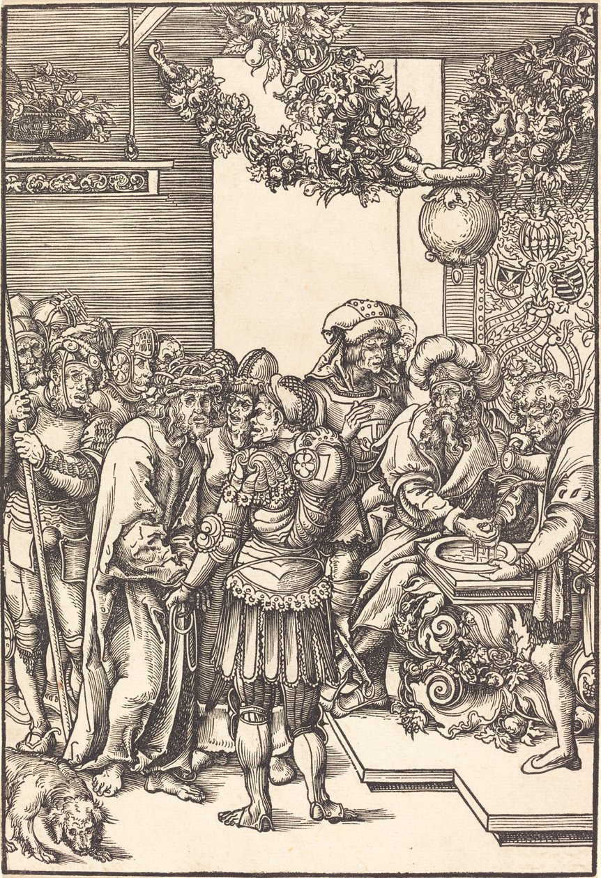 Pilatus pesee kätensä tekijältä Lucas Cranach the Elder