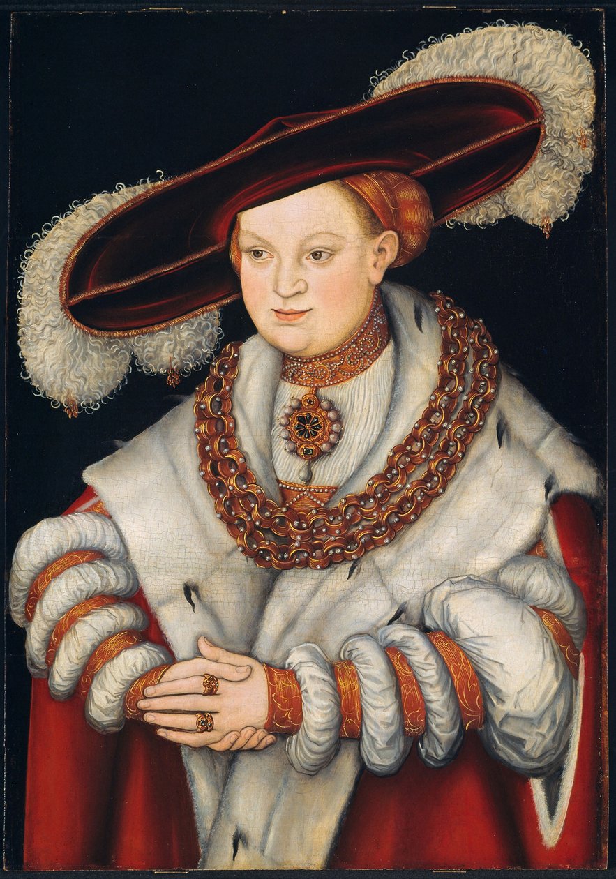 Muotokuva Saksin Magdaleenasta, Brandenburgin valitsijamiehen Joakim II:n puolisosta tekijältä Lucas Cranach the Elder