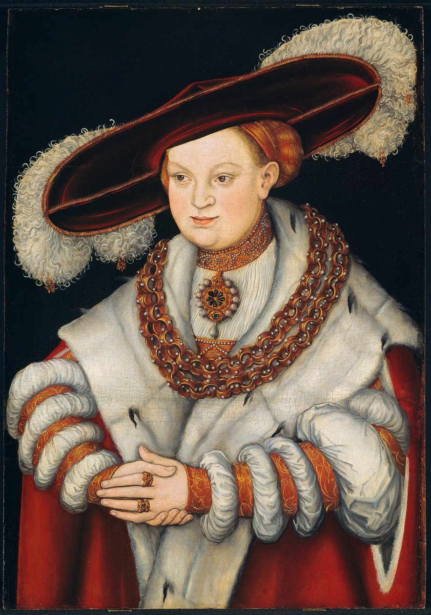 Muotokuva Saksin Magdaleenasta, Brandenburgin valitsijamiehen Joakim II:n puolisosta tekijältä Lucas Cranach the Elder