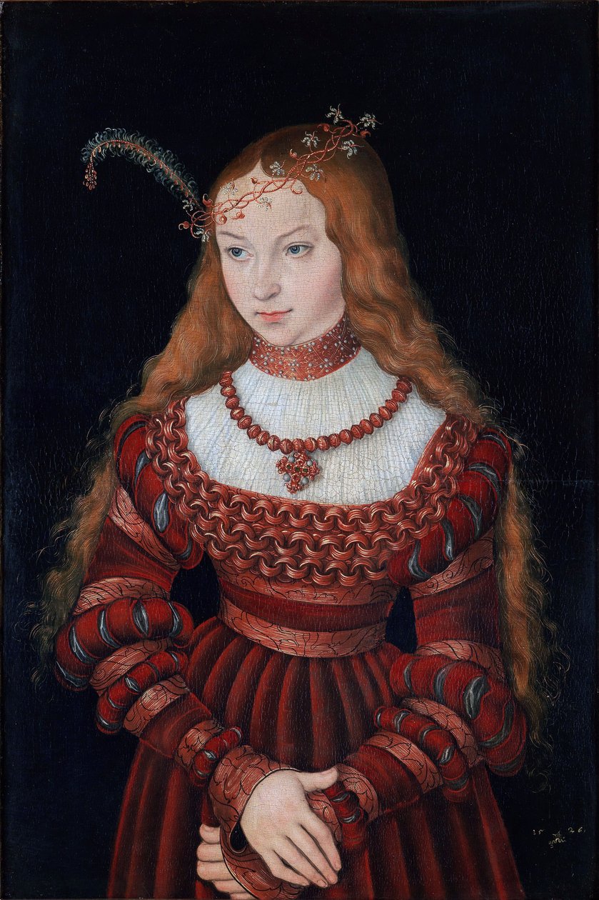 Muotokuva prinsessa Sibylle of Cleven prinsessasta tekijältä Lucas Cranach the Elder
