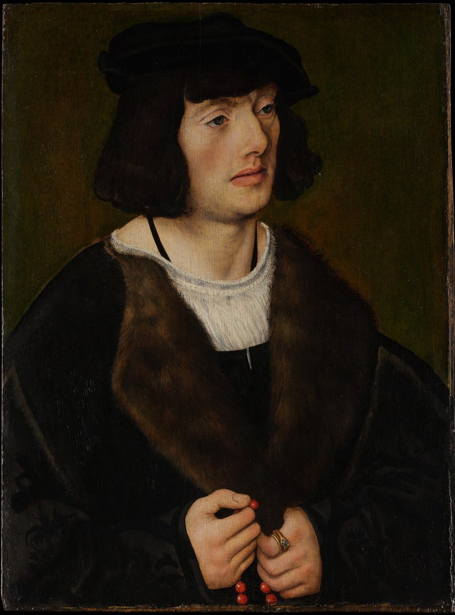 Muotokuva miehestä ruusukkeen kanssa tekijältä Lucas Cranach the Elder