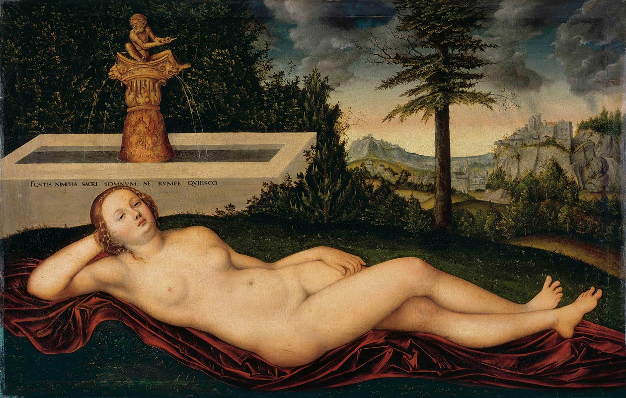 Quellnymphe am Brunnen tekijältä Lucas Cranach the Elder