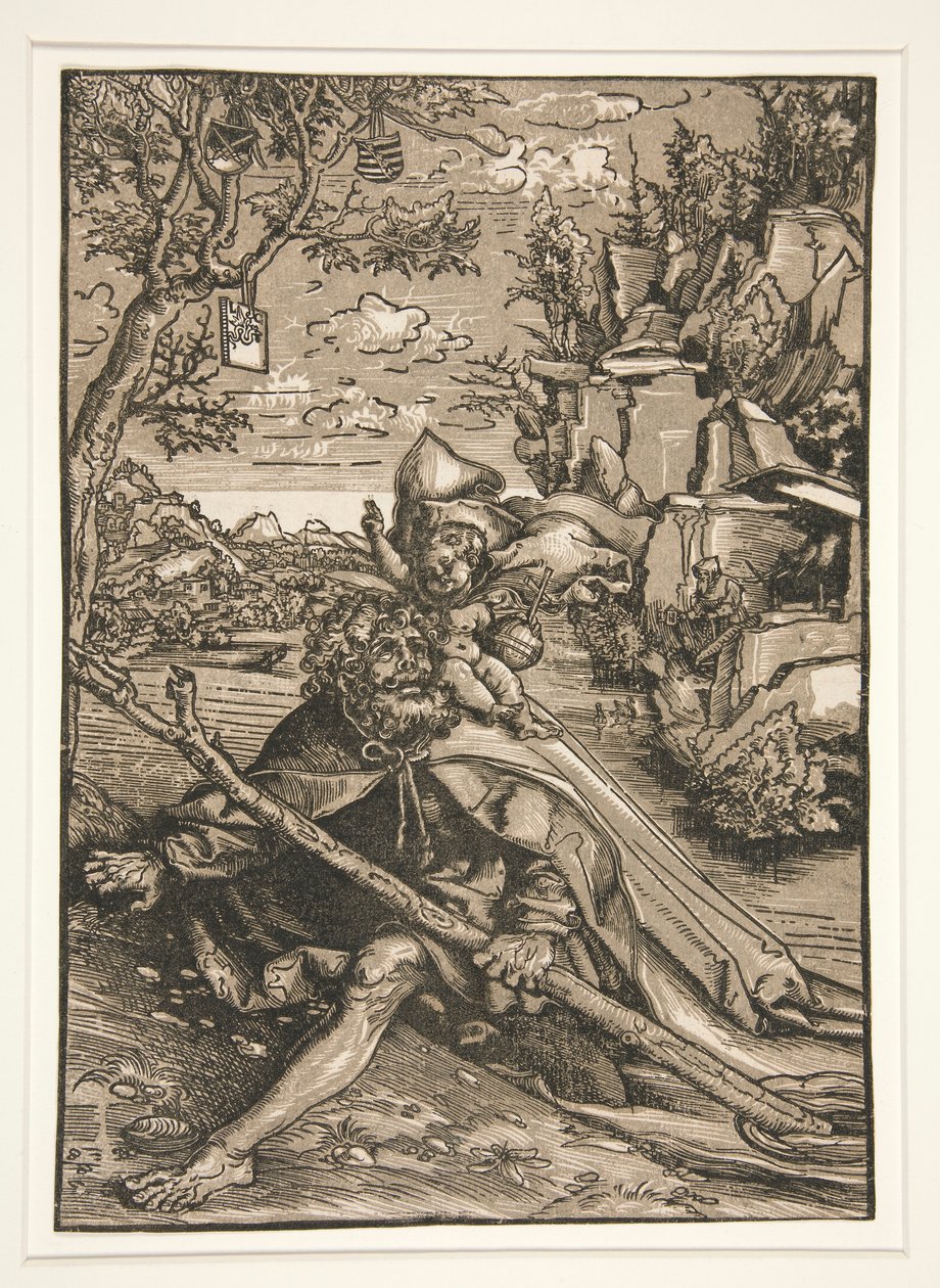 Pyhä Christopher tekijältä Lucas Cranach the Elder
