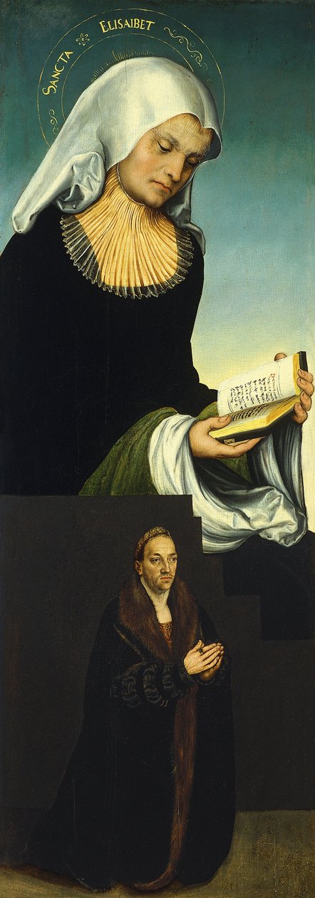 Pyhä Elizabeth ja Saksin herttua George lahjoittajana, n. 1514 tekijältä Lucas Cranach the Elder