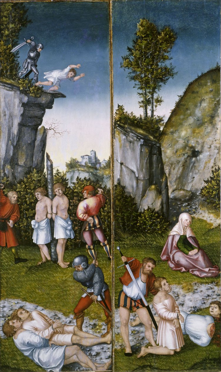 Pyhä Felicitas seitsemän poikansa marttyyrikuolemassa tekijältä Lucas Cranach the Elder