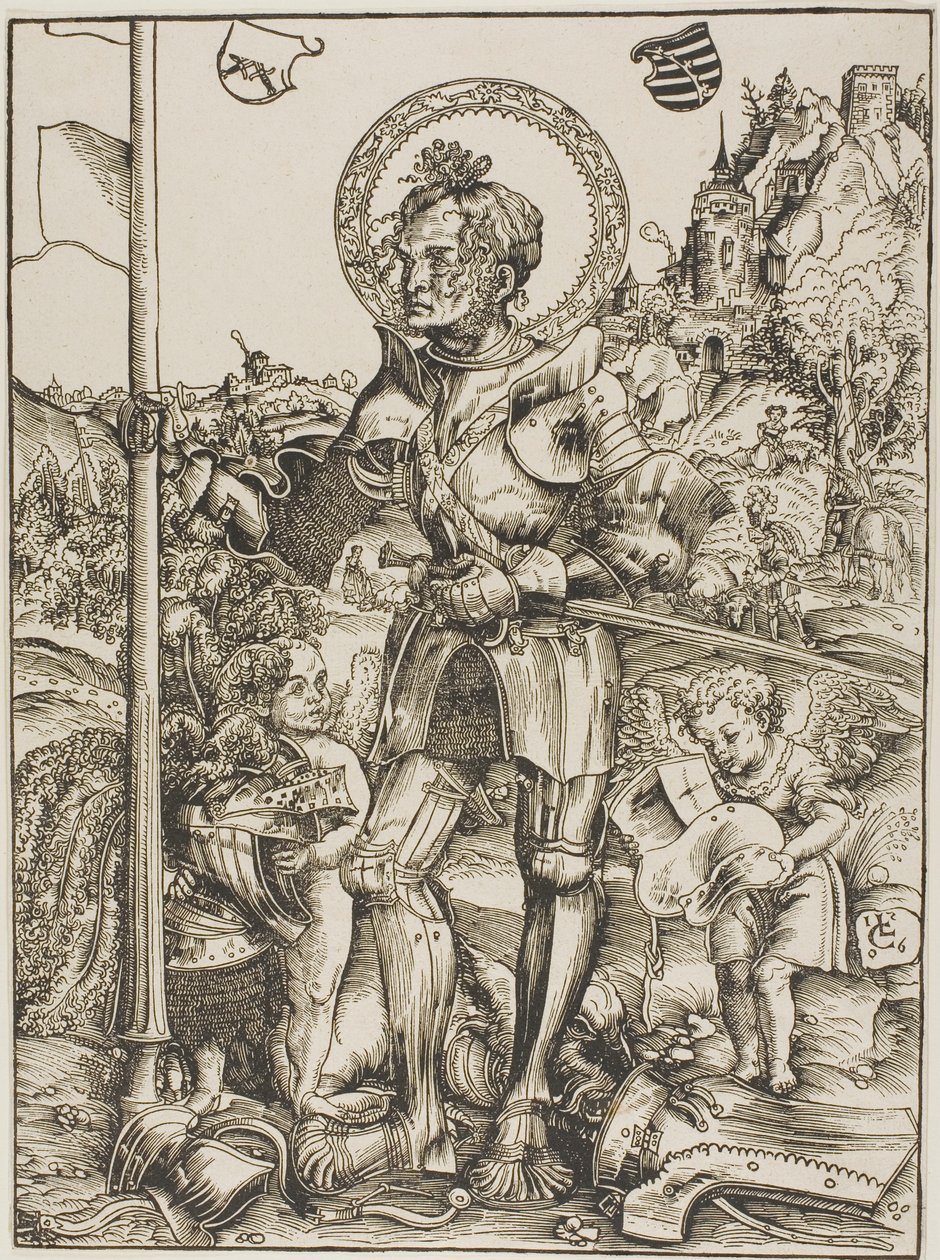 Pyhä Yrjö seisoo tekijältä Lucas Cranach the Elder