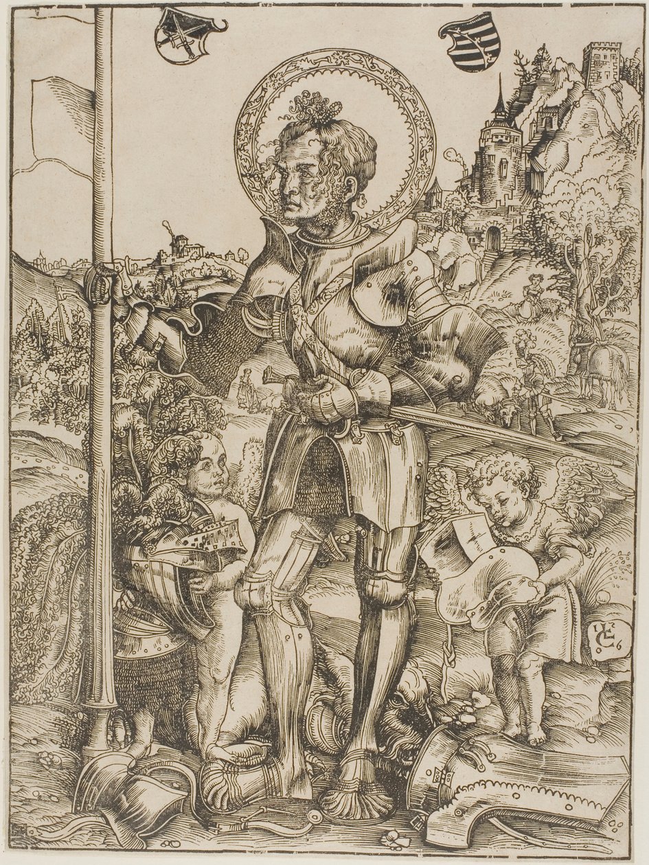 Pyhä Yrjö seisoo tekijältä Lucas Cranach the Elder