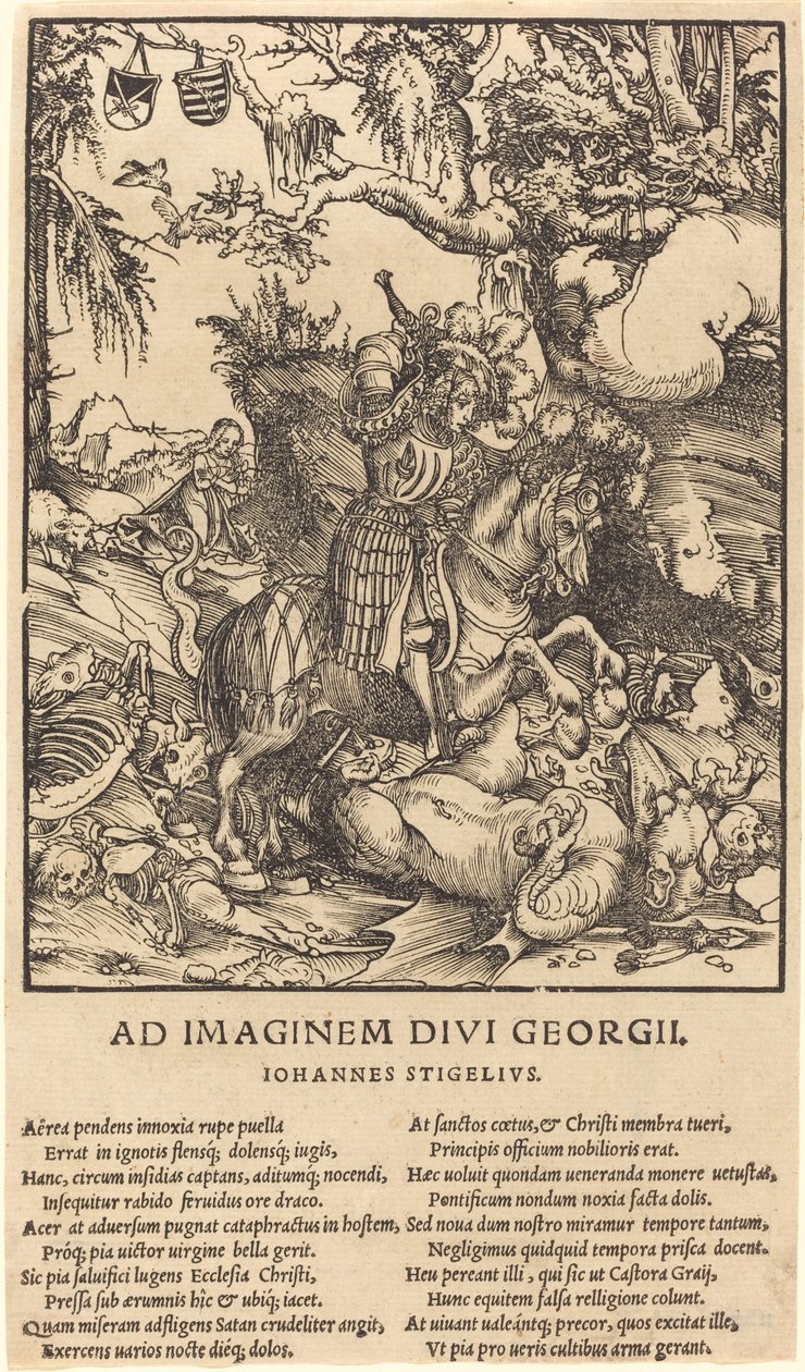 Pyhä Yrjö ja lohikäärme tekijältä Lucas Cranach the Elder