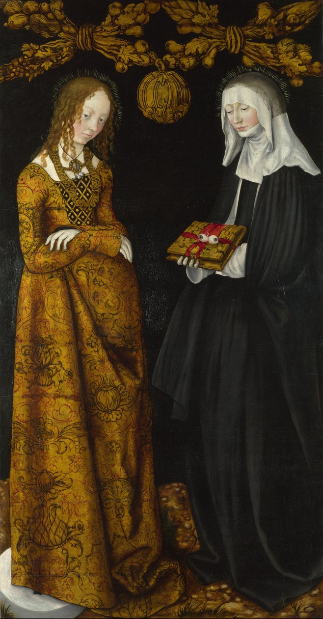 Pyhät Christina ja Ottilia tekijältä Lucas Cranach the Elder