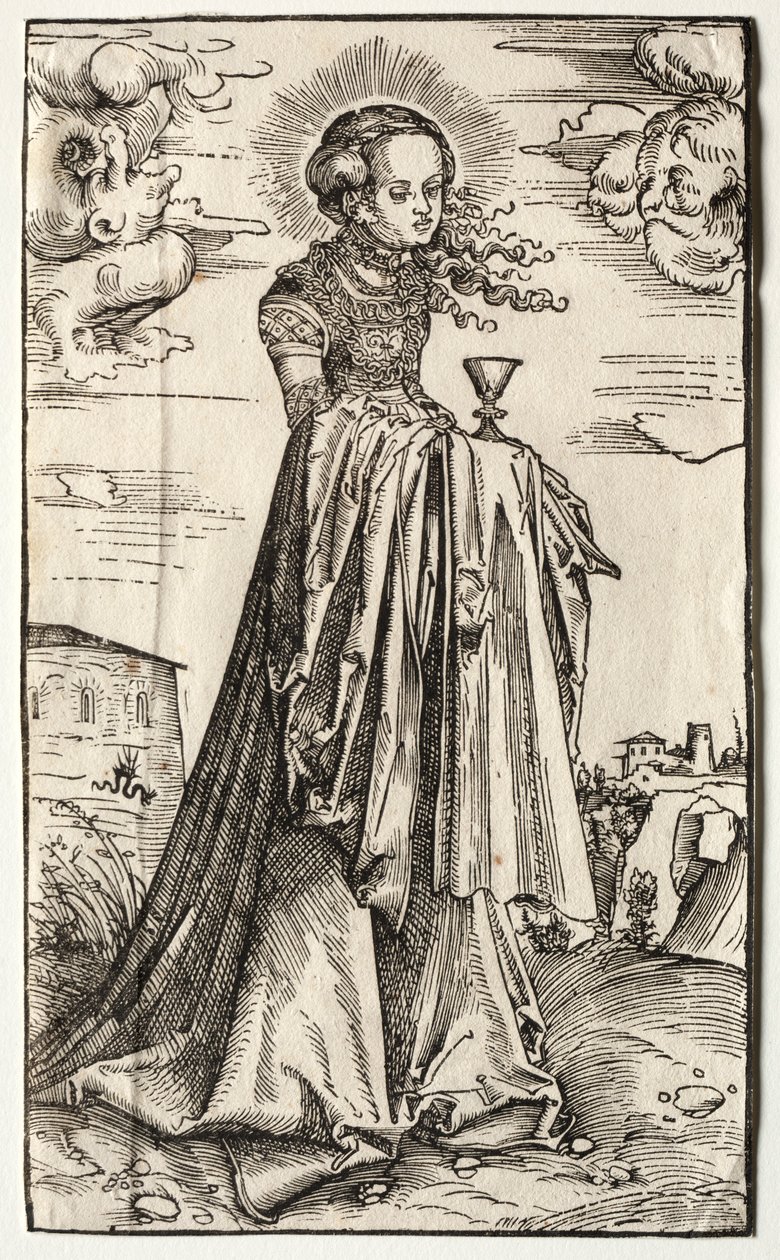 Pyhä Barbara. tekijältä Lucas Cranach the Elder