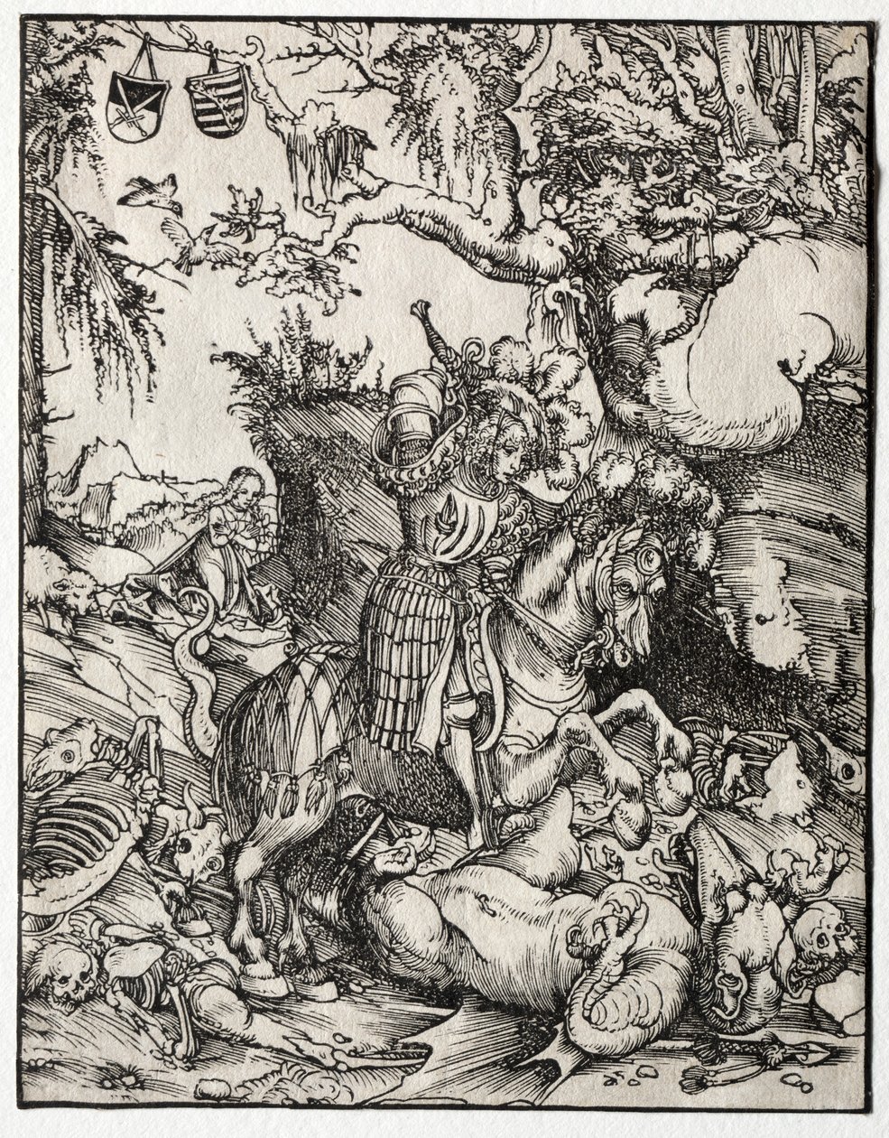 St. George Slaying the Dragon, 1500-luku. tekijältä Lucas Cranach the Elder