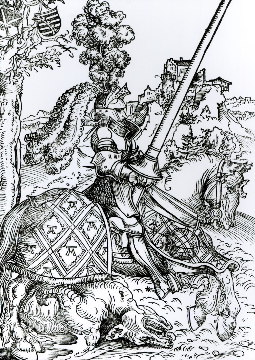 Pyhä Yrjö hevosen selässä, 1507 tekijältä Lucas Cranach the Elder