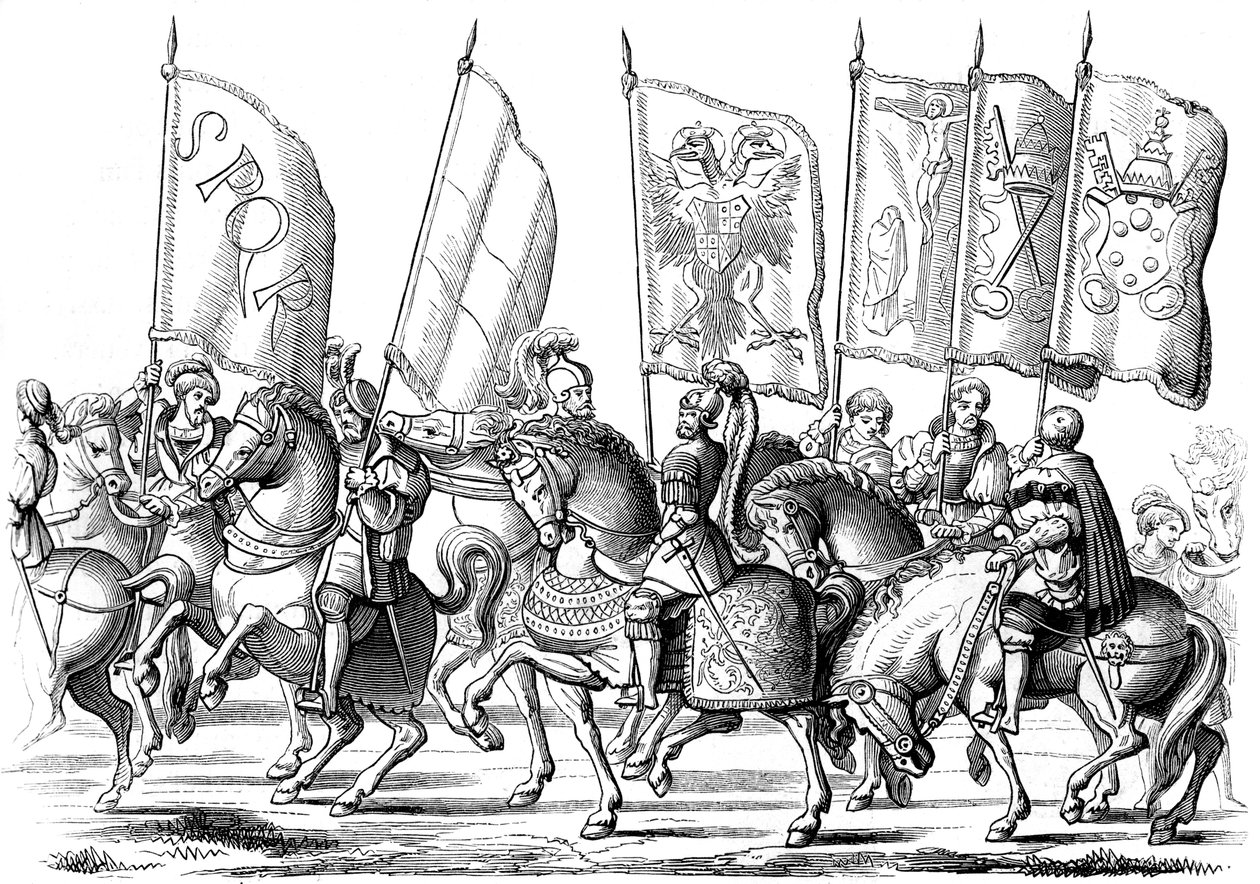 Kirkon ja valtakunnan standardit, 1529-1530 1849. tekijältä Lucas Cranach the Elder