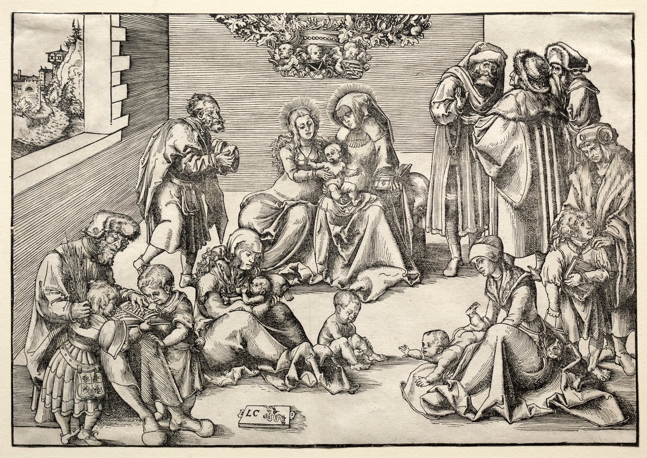 Pyhä perhe ja sukulaiset. tekijältä Lucas Cranach the Elder