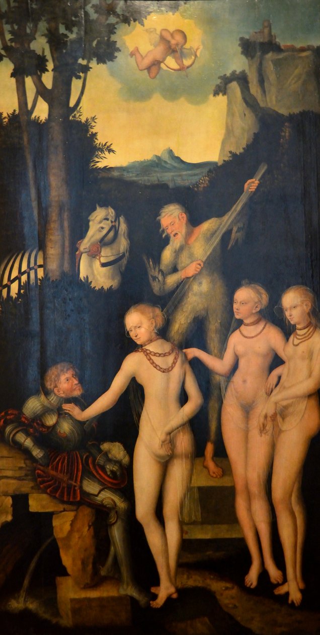 Pariisin tuomio (valitsijamies Joakim II:n tauluesimerkit) tekijältä Lucas Cranach the Elder