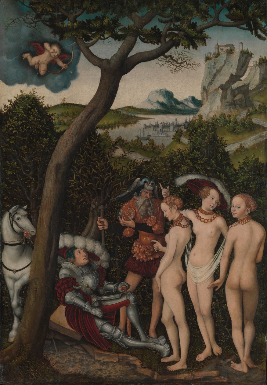 Pariisin tuomio, n. 1528. tekijältä Lucas Cranach the Elder