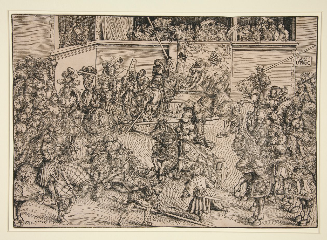 Toinen turnaus (Samsonin ja leijonan kuvakudos) tekijältä Lucas Cranach the Elder
