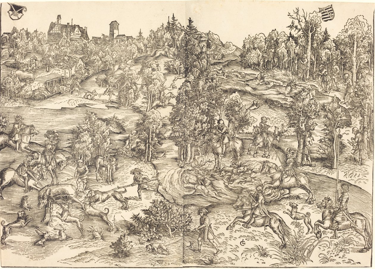 Hirvenmetsästys tekijältä Lucas Cranach the Elder