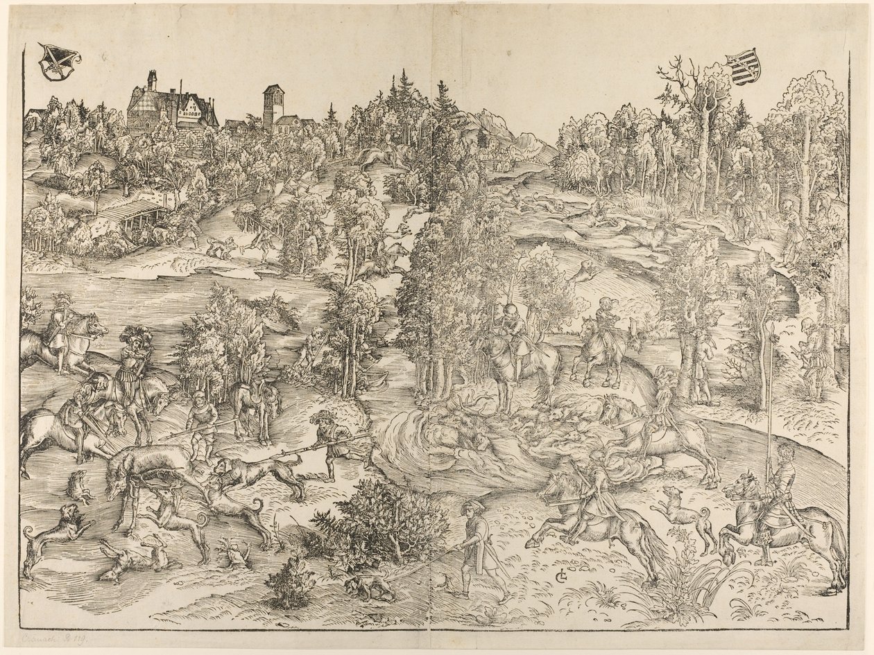 Hirvenmetsästys tekijältä Lucas Cranach the Elder