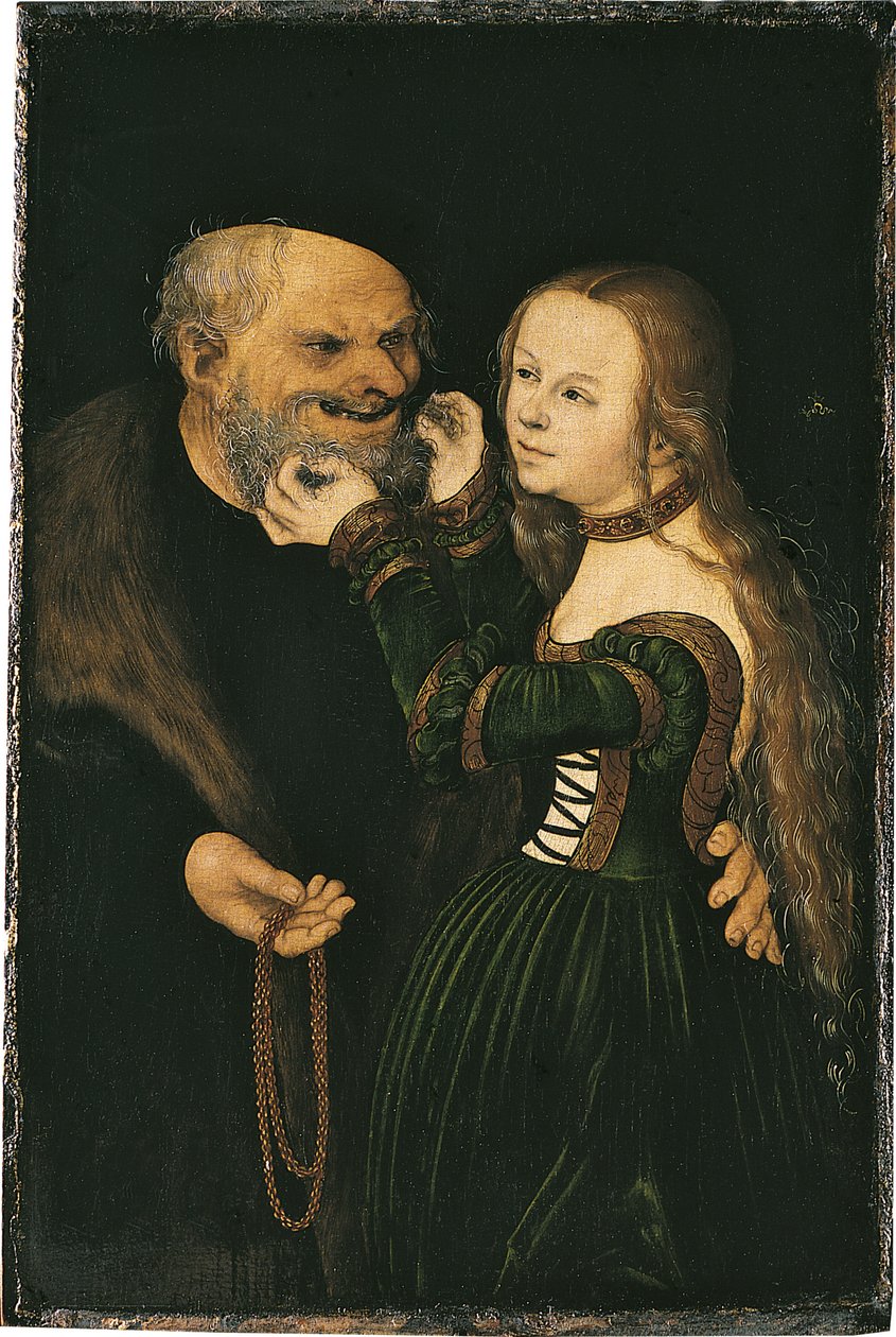 Epätasa-arvoinen pari, noin 1530 tekijältä Lucas Cranach the Elder