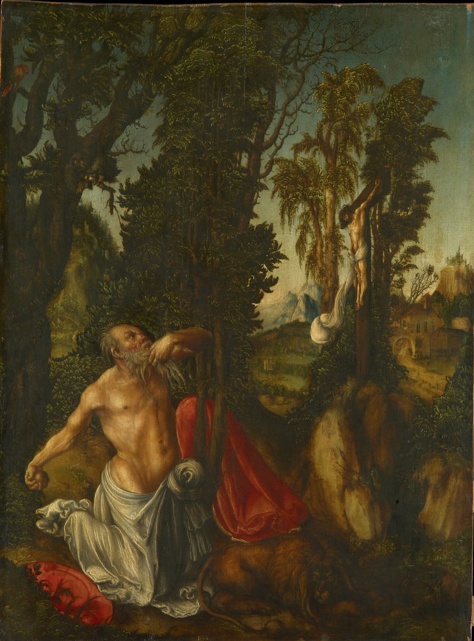 Katuva pyhä Hieronymus, 1502 tekijältä Lucas Cranach the Elder